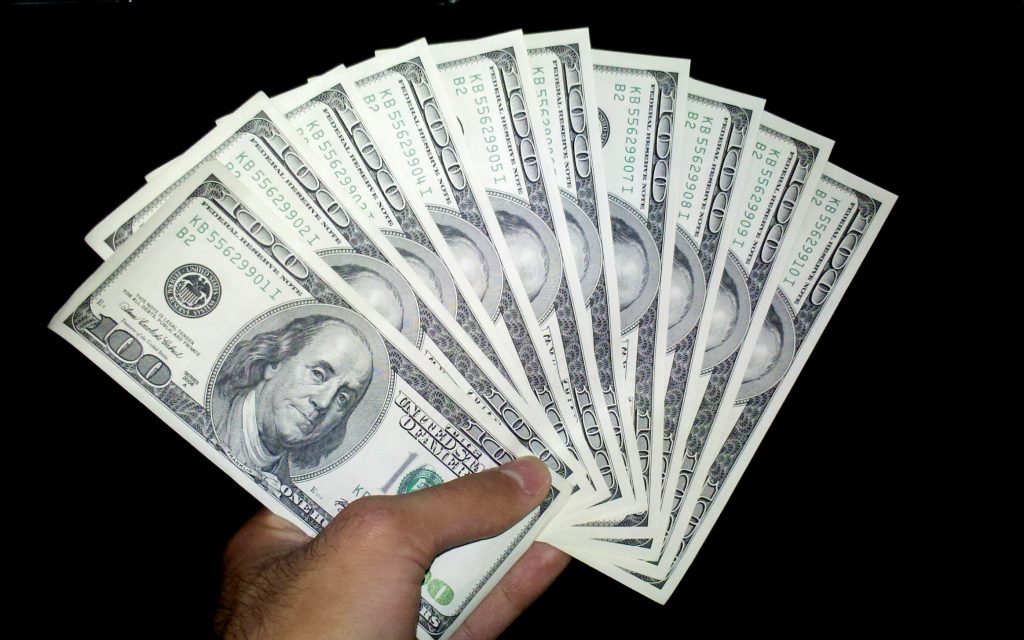 Us dollars one hundred banknotes