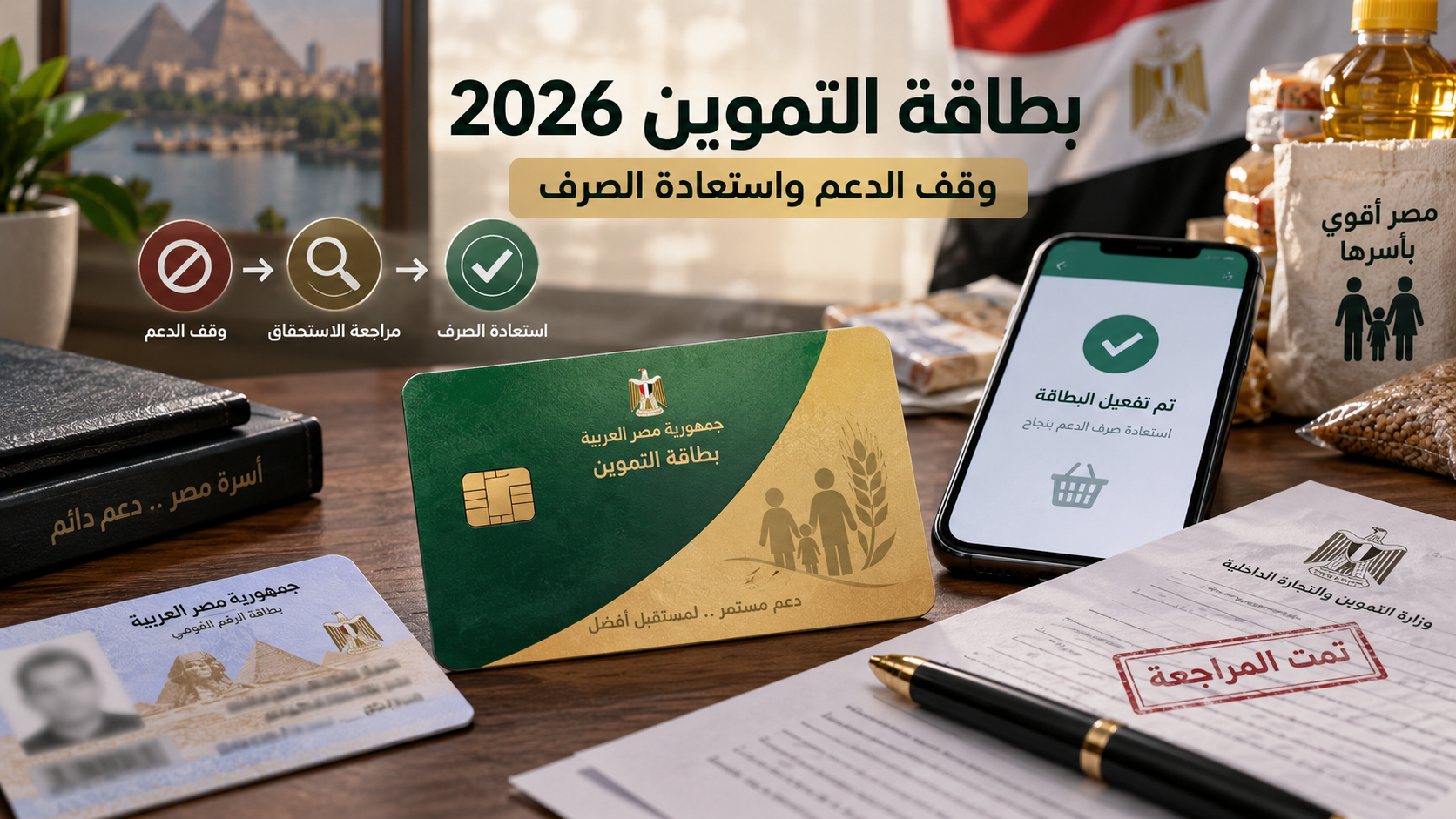 بطاقة التموين 2026.. أسباب وقف الدعم وطريقة استعادة البطاقة 9 بطاقة التموين 2026.. أسباب وقف الدعم وطريقة استعادة البطاقة