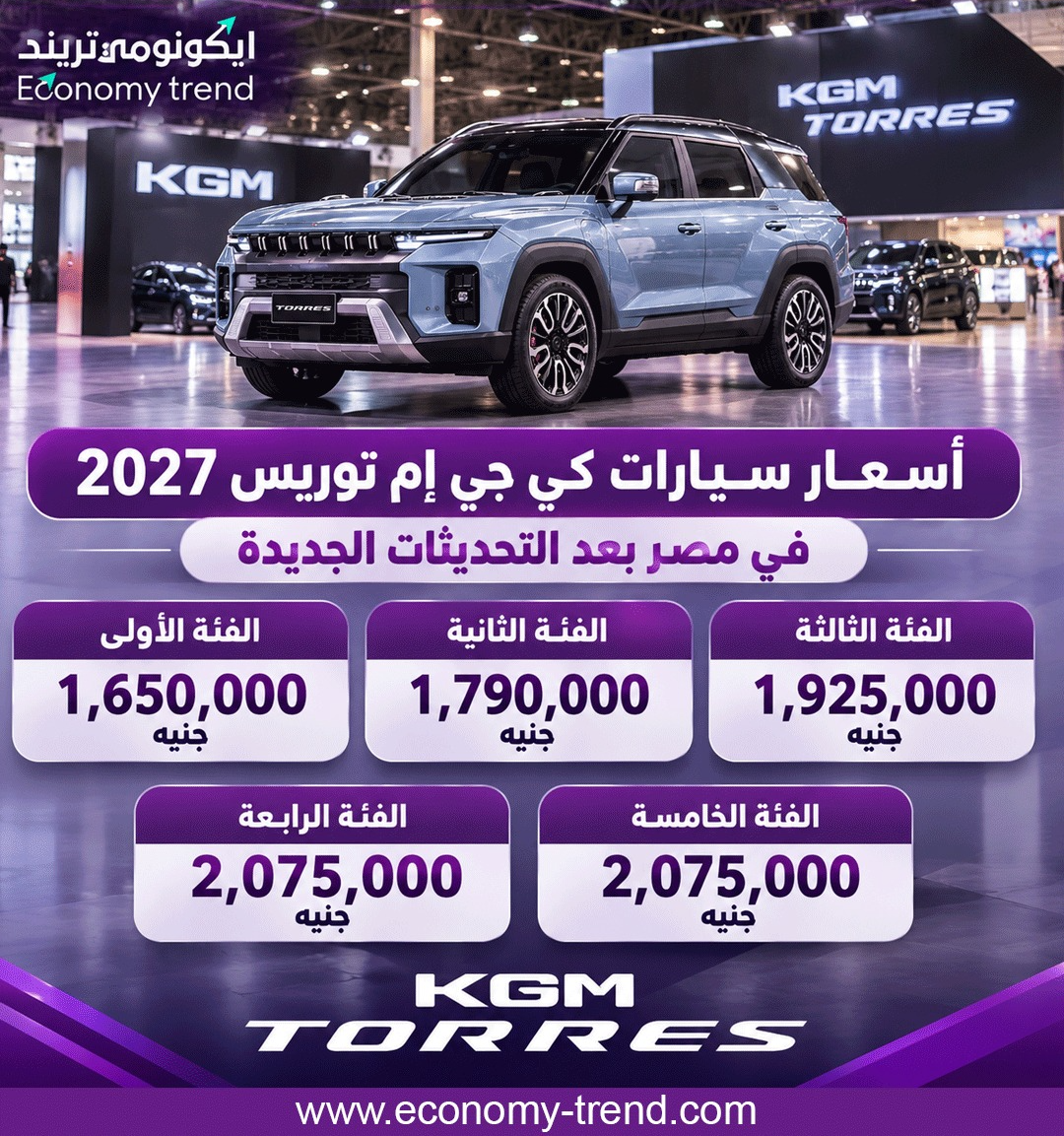طرح سيارات KGM توريس 2027 في مصر